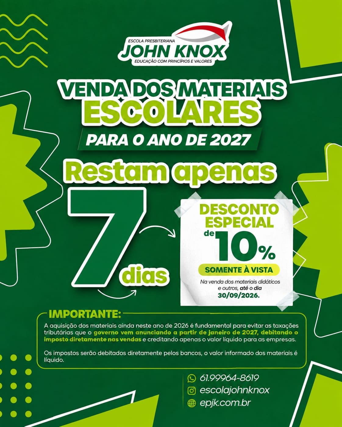 ATENÇÃO, FAMÍLIAS JOHN KNOX!
